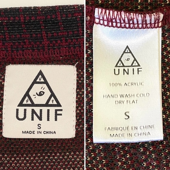 UNIF Nevermind Duster Oversized Tartan Plaid Cardigan Jacket Burgundy Small - Picture 16 of 16